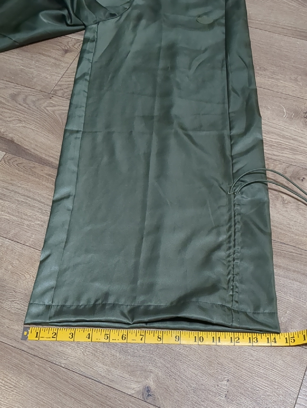 Adidas Wide Leg Satin Pants Focus Olive Loose Fit Bottoms Size Small - Picture 12 of 13